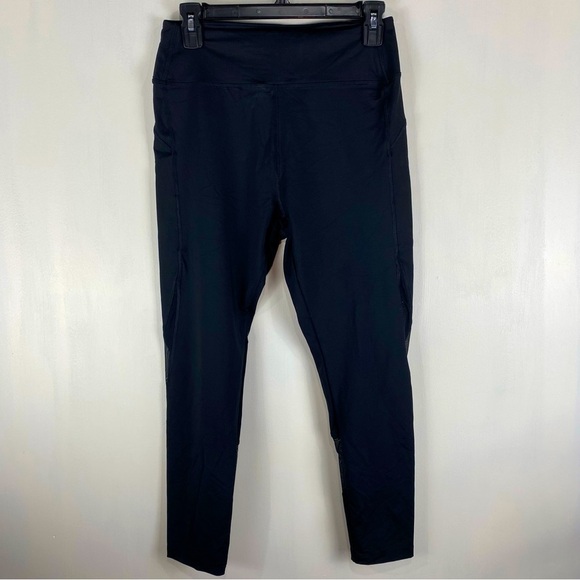 PINK Ultimate Victoria's Secret‎ Mesh Full Length Gym Leggings Black Size Large - Picture 1 of 4